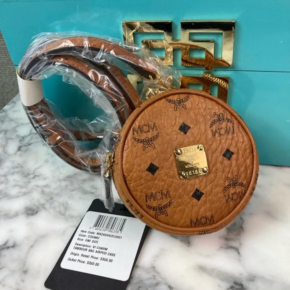 MCM | Accessories | Nwt Mcm Cognac Round Leather Coin Purse Key 